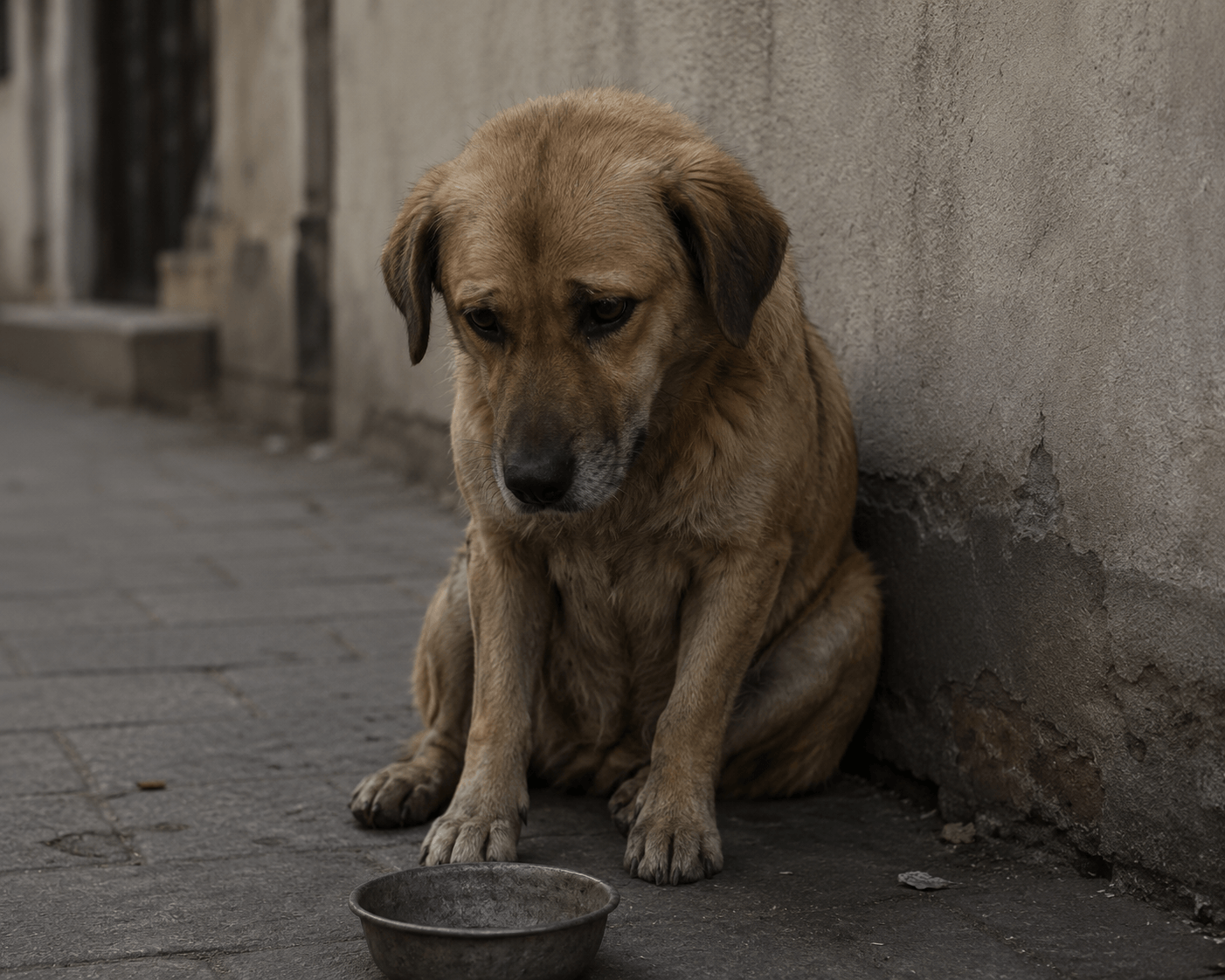 Ein trauriger Hund